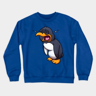 Sad Crying Cartoon Penguin Crewneck Sweatshirt